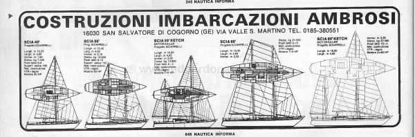 1978 AMBROSI advertisement sciarrelli schooner and ketch